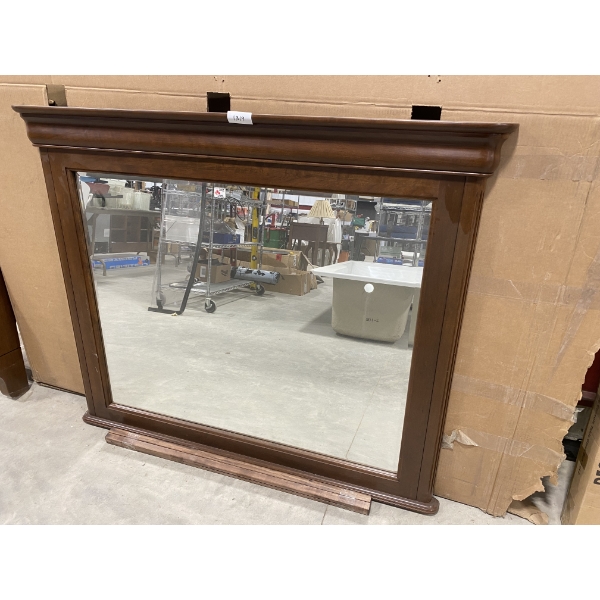 WOODEN MIRROR - 48 X 41 IN