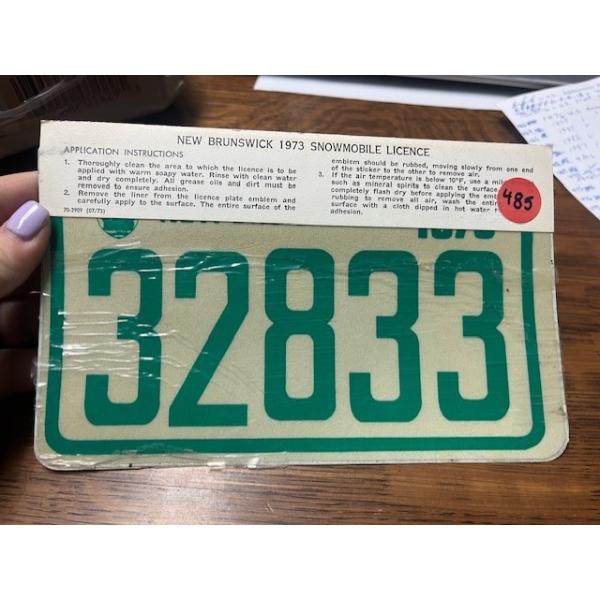 SKI-DOO GREEN 1973 LICENCE PLATE
