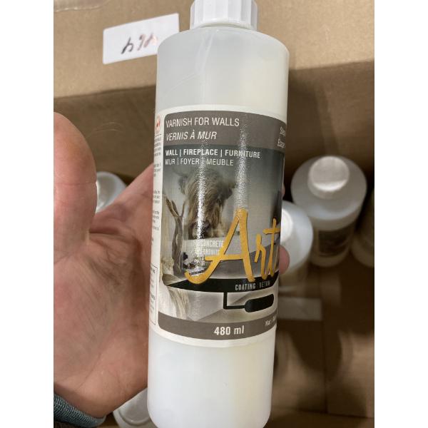 BOX OF 12 BOTTLES OF WHITE WALL VARNISH FOR CONCRETE WALLS 