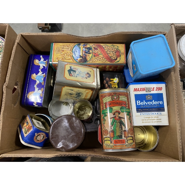 BOX LOT OF COLLECTIBLE TINS