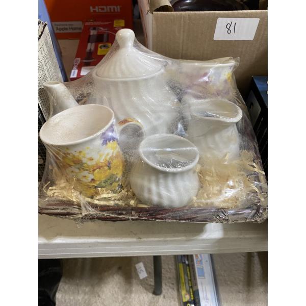 TEA SET IN A BASKET
