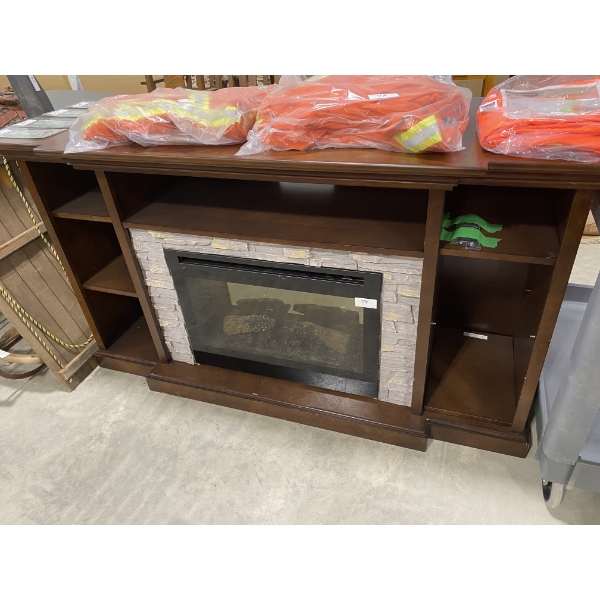 64 IN TV FIREPLACE STAND- COMPLETE