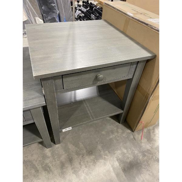 24IN X 24IN MODERN END STAND WITH DRAWER- GREY IN COLOUR
