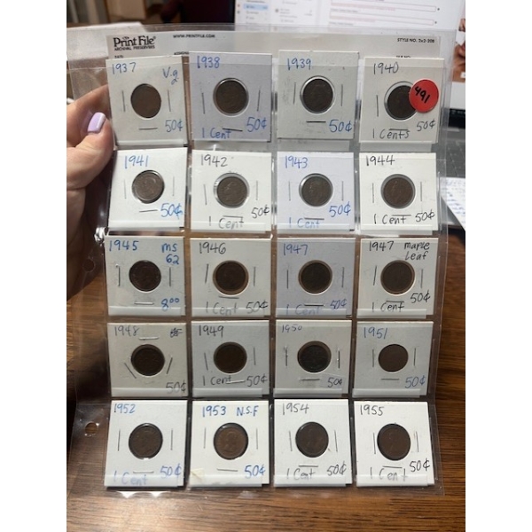 20 PCS KING GEORGE 1937-1952 AND ELIZABETH 1953-1955