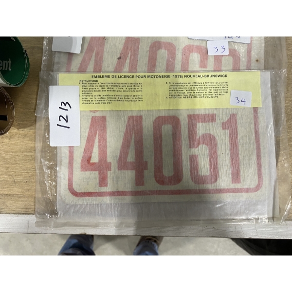 1978 NB SNOWMOBILE LICENSE PLATE