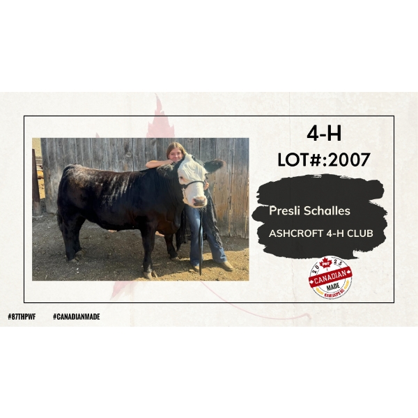 4-H Beef - Presli Schalles - Ashcroft 4-H Club