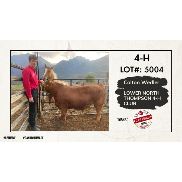 4-H Beef Carcass - Colton Wedler - Lower North Thompson 4-H Club