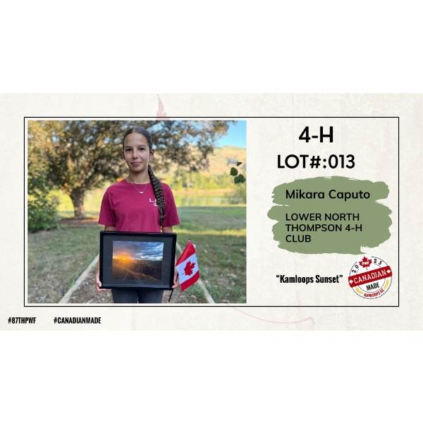 4-H Photography - Mikara Caputo - Kamloops Sunset - Lower North Thompson 4-H Club