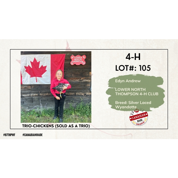 4-H Poultry - Edyn Andrew - Lower North Thompson 4-H Club