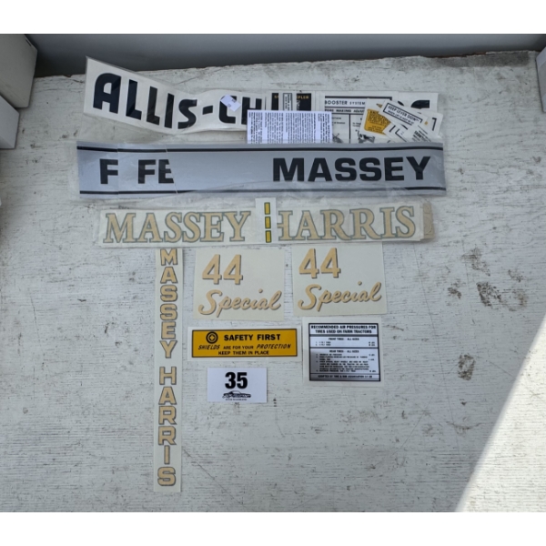 MASSEY-HARRIS & MISCELLANEOUS TRACTOR DECALS