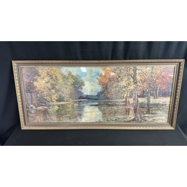 HUGE FRAMED ROBERT WOOD PRINT 5FT6 X 2FT6