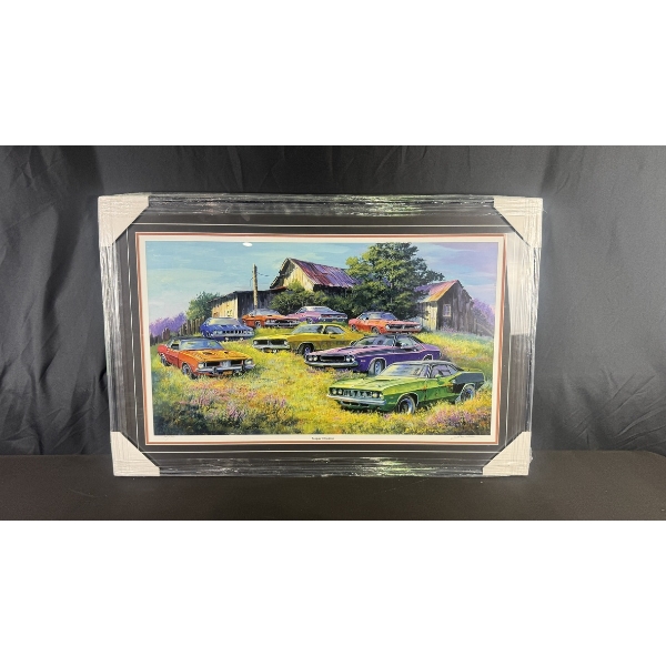 DAVE SNYDER "MOPAR MEADOW" LIMITED EDITION FRAMED PRINT (507/950) 24" X 37"