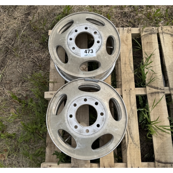 SET OF 4 ALCOA, 8 BOLT ALUMINUM DUALLY RIMS