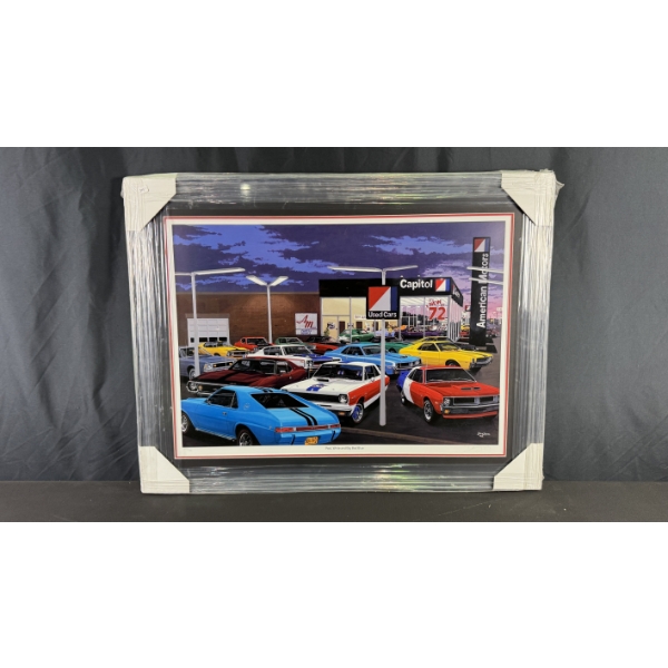 DAVE SNYDER "RED, WHITE AND BIG BAD BLUE" LIMITED EDITION FRAMED PRINT (880/950) 25.5" X 33"