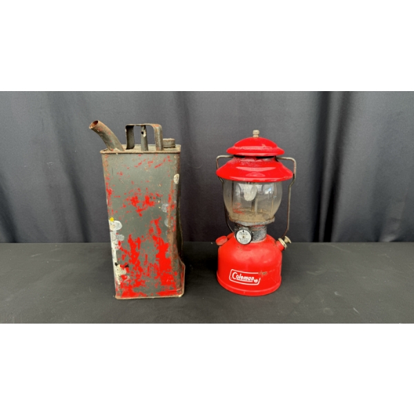 ANTIQUE GAS CAN & LANTERN