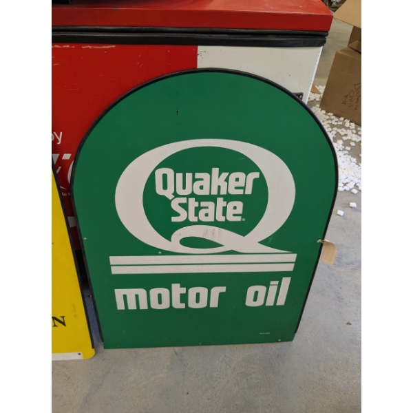 NO RESERVE QUAKER STATE MOTOR OIL SIDEWALK SIGN
