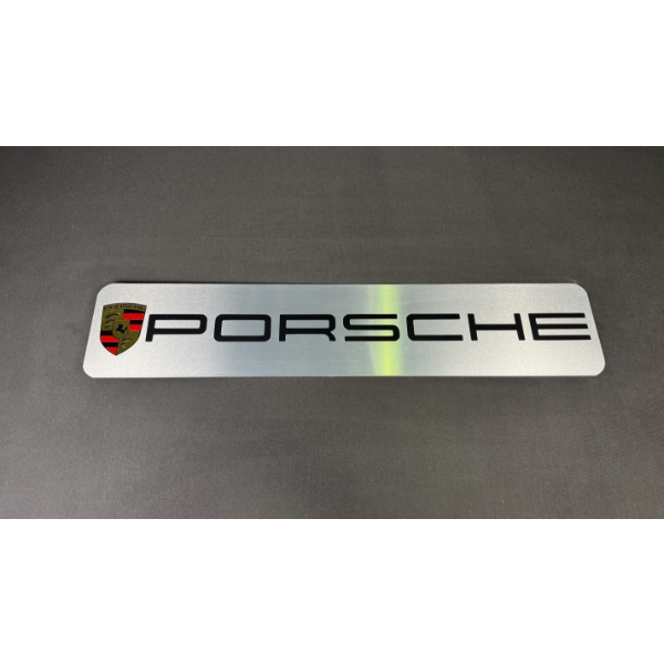 PORSCHE (SILVER) SIGN 28" x 6"