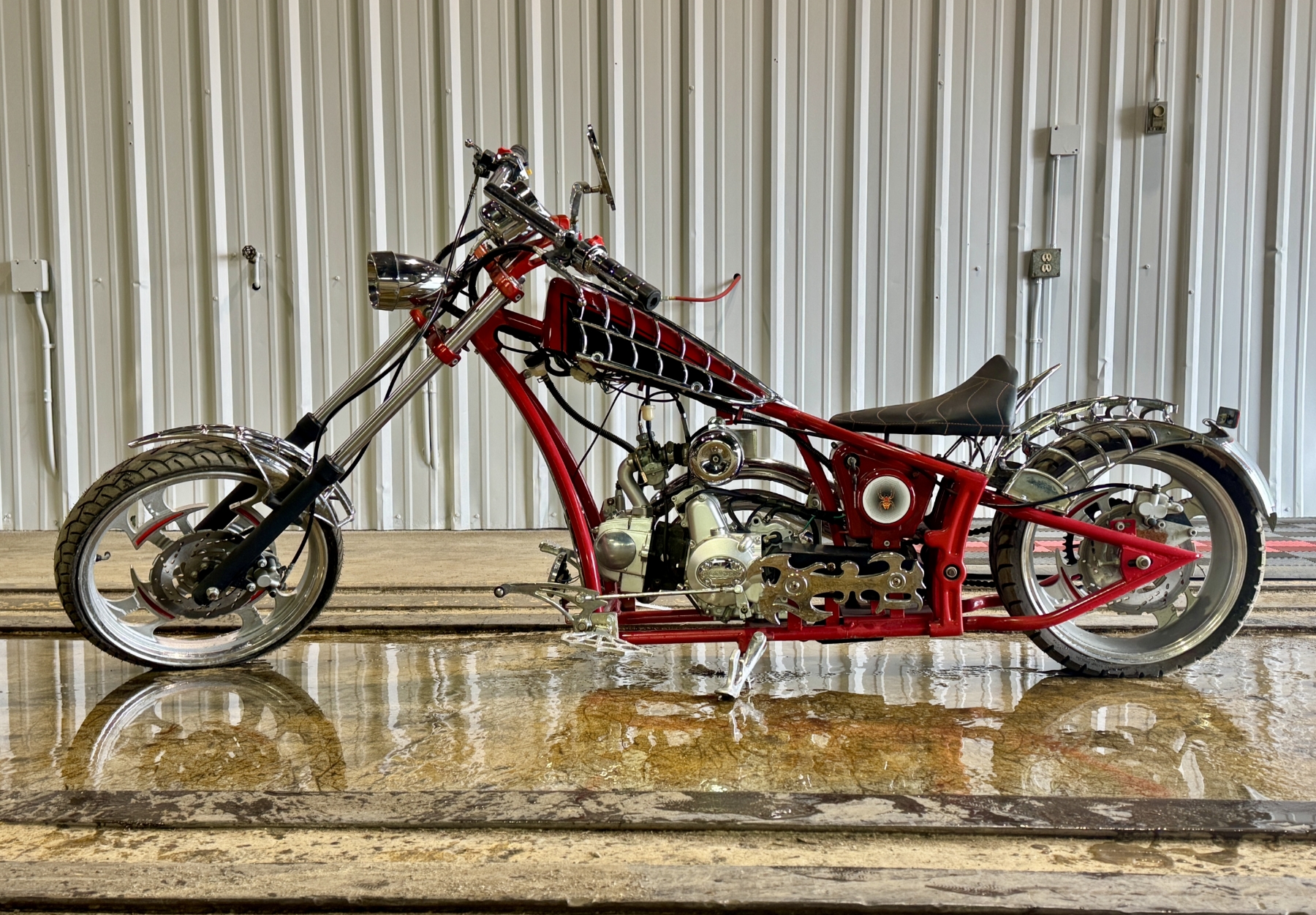 NO RESERVE Loncin Mini Chopper Mini Bike Red with Chrome EG