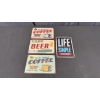 Image 1 : 4 SMALL METAL SIGNS 12" X 8"