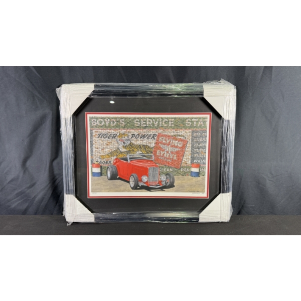 FORRESTER "BOYD'S SERVICE STATION" LIMITED EDITION FRAMED PRINT (49/700) 19" X 23"