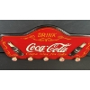Image 3 : VINTAGE COCA-COLA WOODEN WALL PLAQUE W/ BOTTLECAP HOOKS 31" X 16"