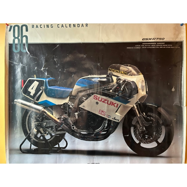 1986 RACING CALENDAR SUZUKI GSX-R750