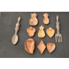 Image 1 : WOODEN BOWL SET WITH  SPOON AND FORK