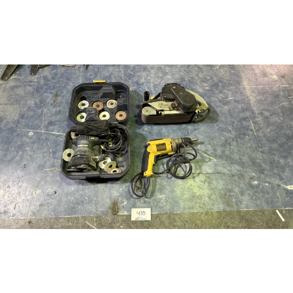 Belt Sander, Orbital Sander, Drill