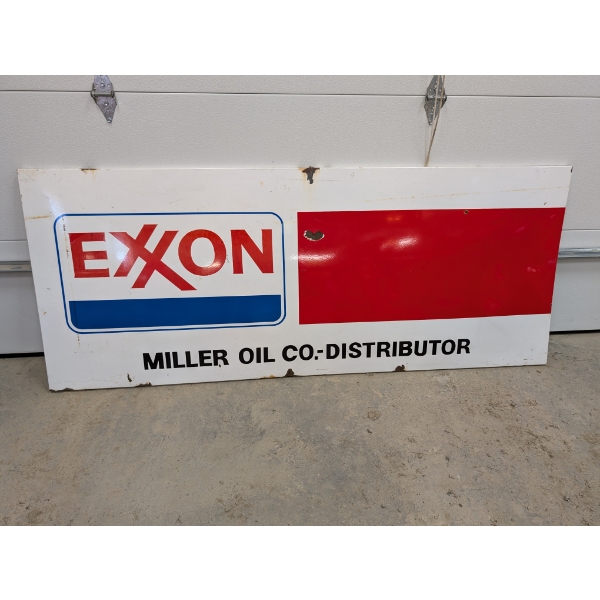 EARLY 1970'S EXXON OIL AND GAS HEAVY PORCELAIN DISTRIBUTOR PANEL