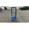 Image 1 : BLUE METAL AND GLASS DISPLAY STAND WITH LOCKING DOOR & KEY