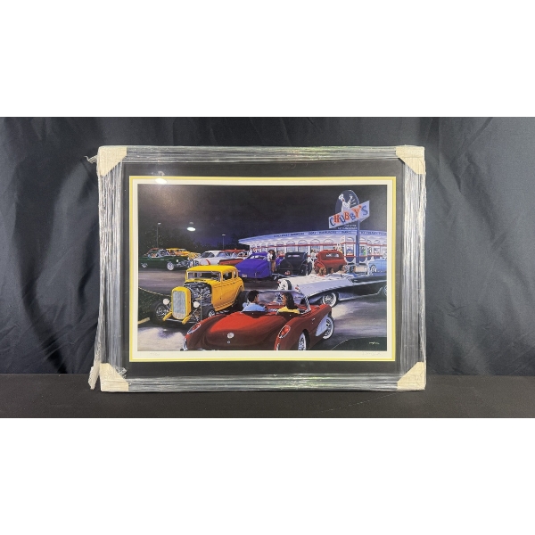 DAVE SNYDER "CHUBBY'S DINER" LIMITED EDITION FRAMED PRINT (415/500) 20" X 27"