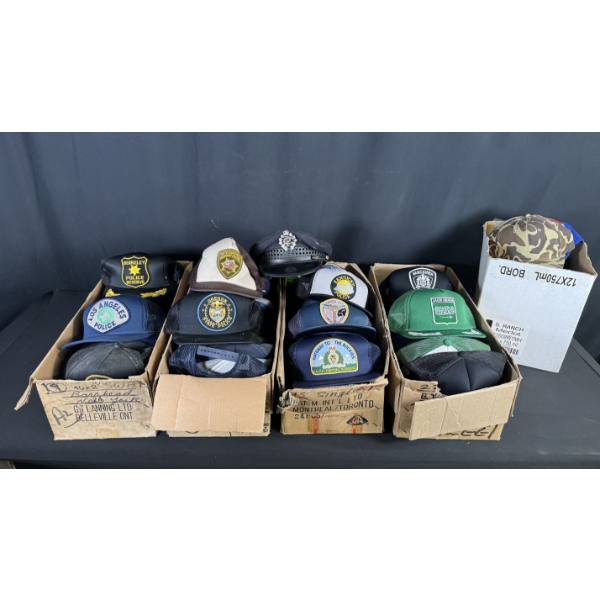 VINTAGE POLICE, MILITARY, & INTERNATIONAL TRUCKER HAT COLLECTION