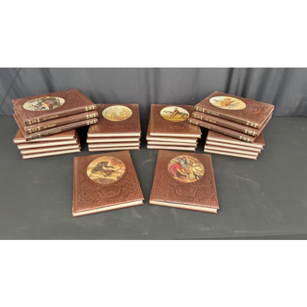 COLLECTION OF LEATHER PIONEER HARDCOVER BOOKS