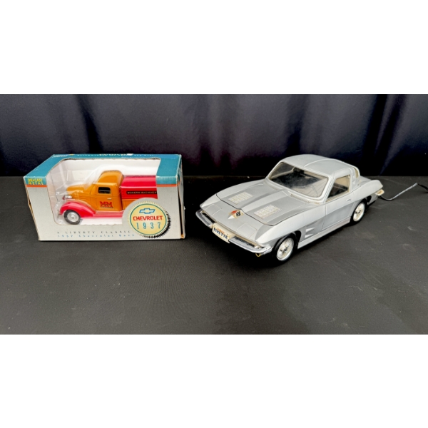 1937 DIECAST CHEV TRUCK & '63 CORVETTE VHS REWINDER
