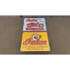 Image 1 : 2 METAL INDIAN MOTORCYCLE SIGNS 16" X 12"