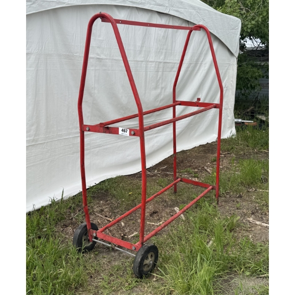 RED MOBILE TIRE RACK