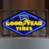 Image 1 : NO RESERVE GOODYEAR DIAMOND IN STEEL CAN NEON SIGN
60 INCHES WIDE X 34 INCHES TALL X 6 INCHES DEEP