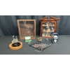 Image 1 : ASSORTED COLLECTIBLES W/ SHADOW BOXES, ASHTRAY, HAND-PAINTED NESTING DOLLS, CLOISONNE DRAGON BALLS
