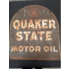 Image 4 : QUAKER STATE HEAVY PAINTED METAL TOMBSTONE HANGING SIGN
