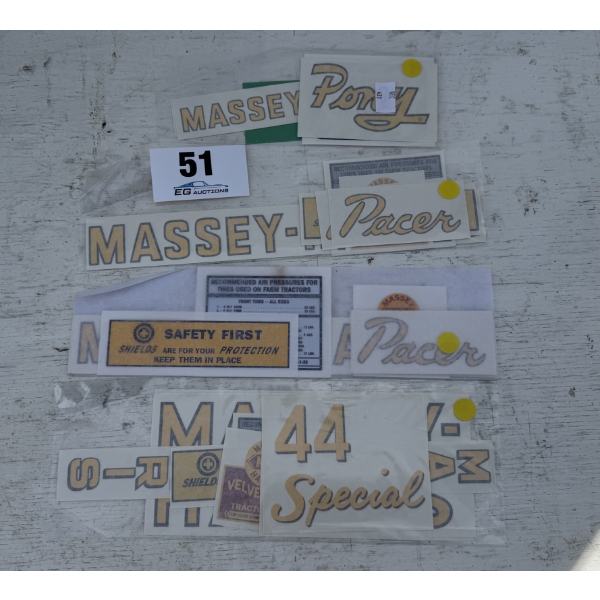 MASSEY-HARRIS ASSORTED "PONY" & "PACER" DECALS