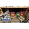 Image 5 : Metal shelving unit with variouus C4 brake parts 