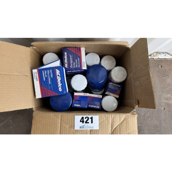 BOX OF ACDELCO OIL & FUEL FILTERS