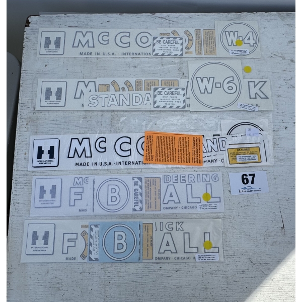 MCCORMICK-DEERING FARMALL DECALS