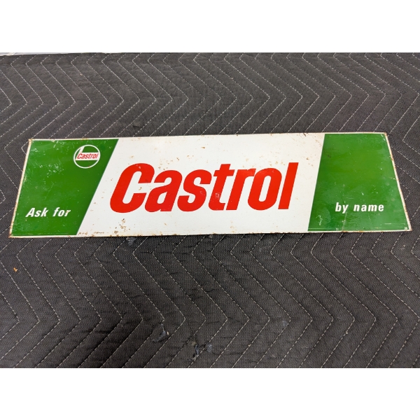 EARLY 70s CASTROL PAINTED TIN DEALER SIGN