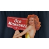 Image 2 : DOUBLE-SIDED VINTAGE OLD MILWAUKEE BEER GIRL SIGN 55" X 28"