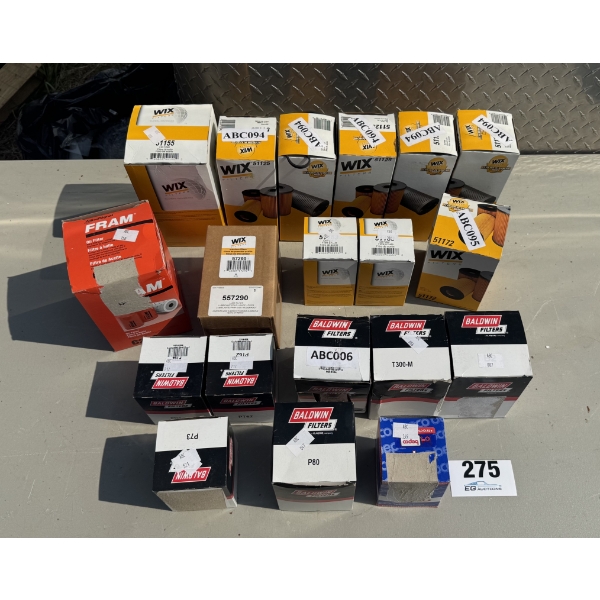 ASSORTED OIL FILTERS - BALDWIN, WIX, FRAM