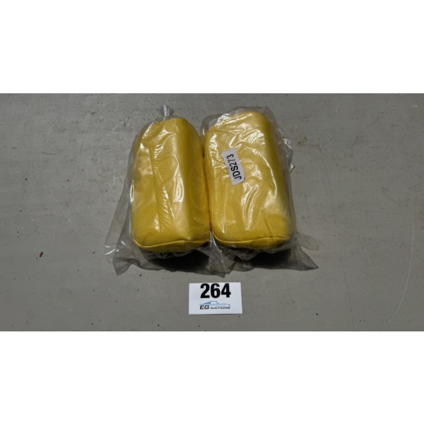 PAIR OF YELLOW JOHN DEERE ARMREST PADS - JDS273