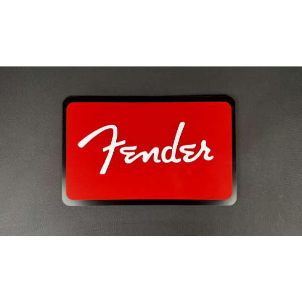 FENDER (RED W/ BLACK BORDER) SIGN 19" x 12"