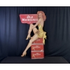 Image 1 : DOUBLE-SIDED VINTAGE OLD MILWAUKEE BEER GIRL SIGN 55" X 28"