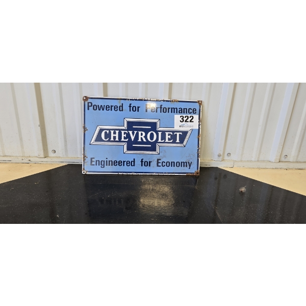 NO RESERVE CHEVROLET POWERED FOR PERFORMANCE SIGN 